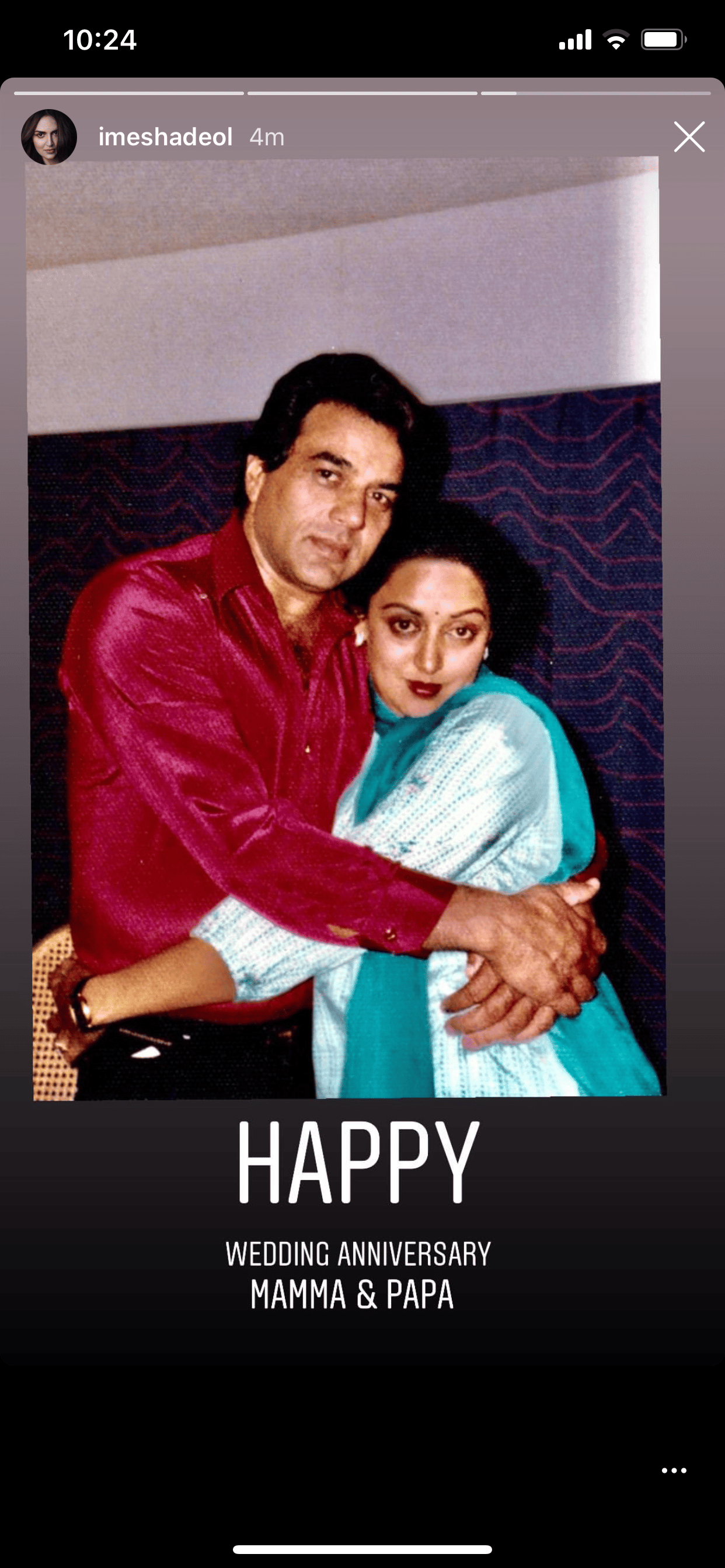 Hema Malini and Dharmendra thank fans for wedding anniversary wishes