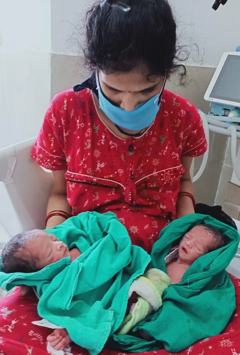 COVID-19 woman, mother of twins, at Maharaja Tukojirao Hospital (MTH), Indore