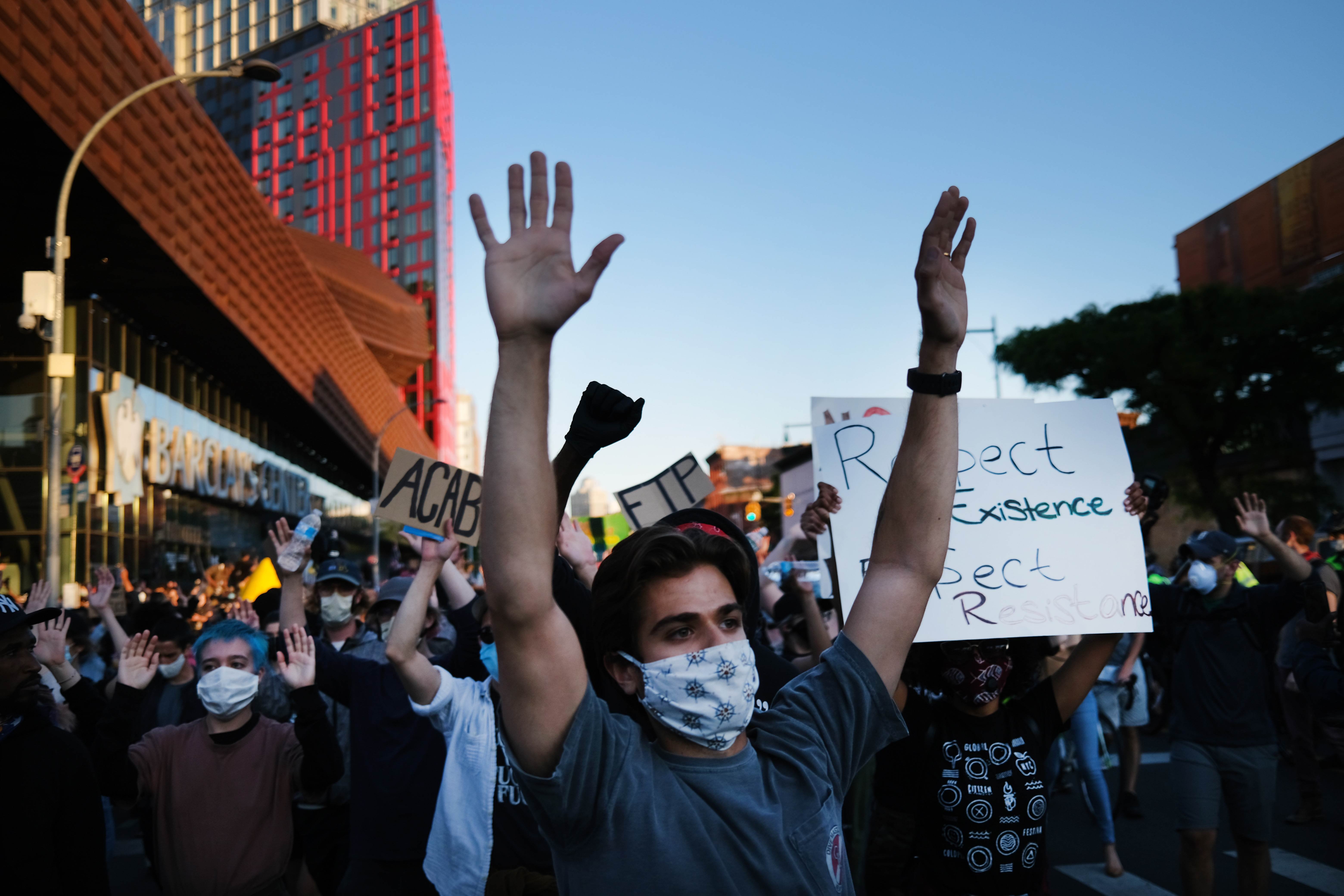 Scenes from one of the many protests