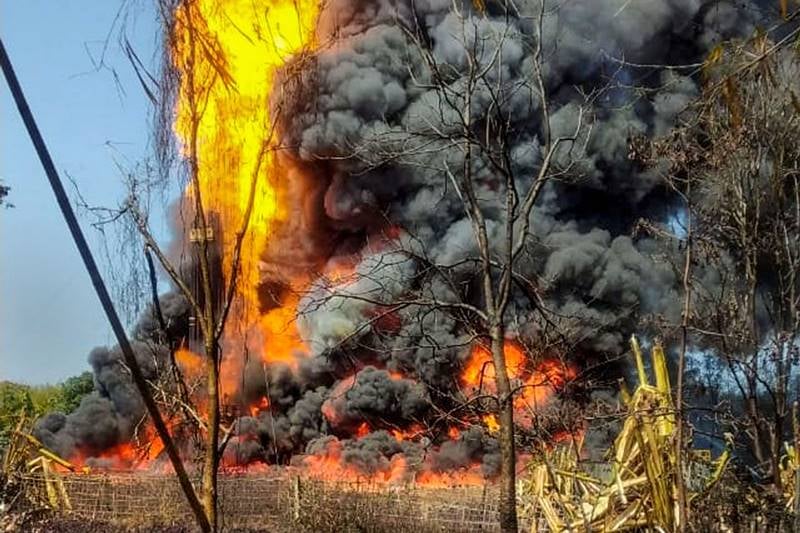 Blowout of Oil India Limted’s gas well at Baghian in Assam (file)