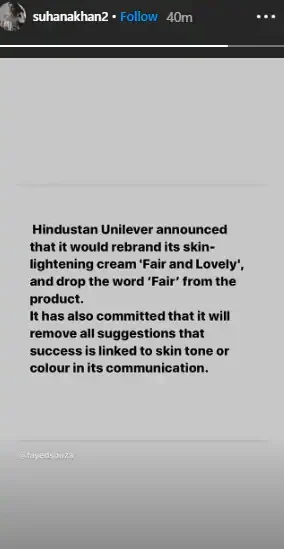Fair and Handsome brand ambassador SRK's daughter Suhana Khan hails Hindustan Unilever's decision to axe 'Fair' from 'Fair and Lovely'