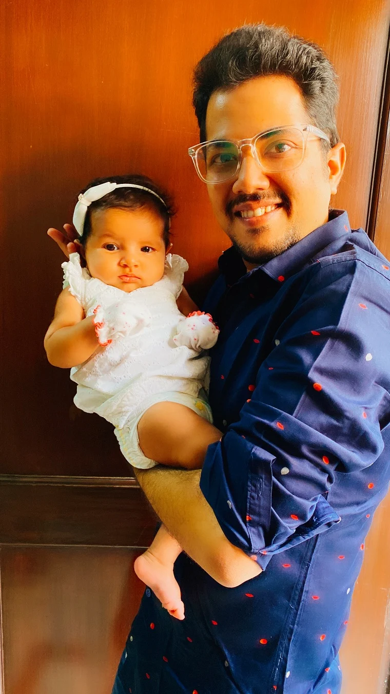 Abhishek Bhasin with daughter