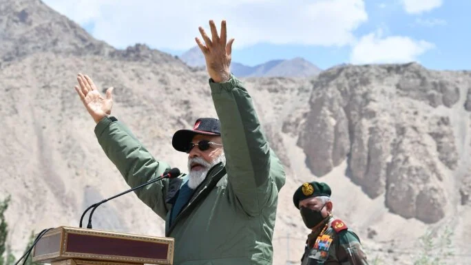 Watch: PM Modi evokes Lord Krishna at Nimu to explain war and peace