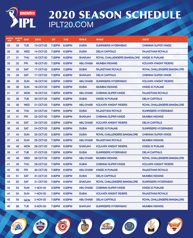 IPL 2020: MI to take on CSK; check out full schedule here