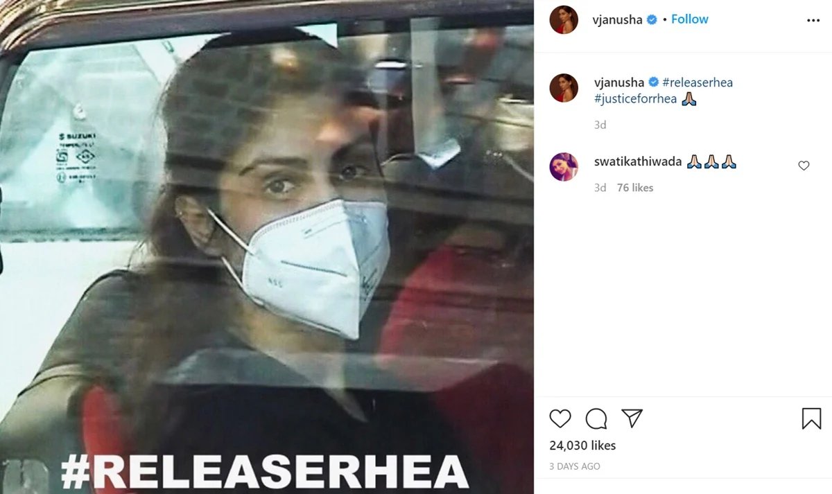 Anusha and Shibani Dandekar DID NOT delete their 'Release Rhea' posts
