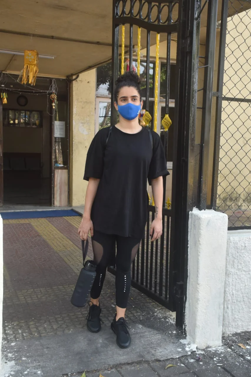 Sanya Malhotra at a gym in Juhu
