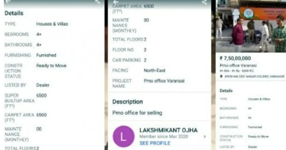 PM Modi’s Varanasi office put up for sale on OLX for Rs 7 crore, 4 held