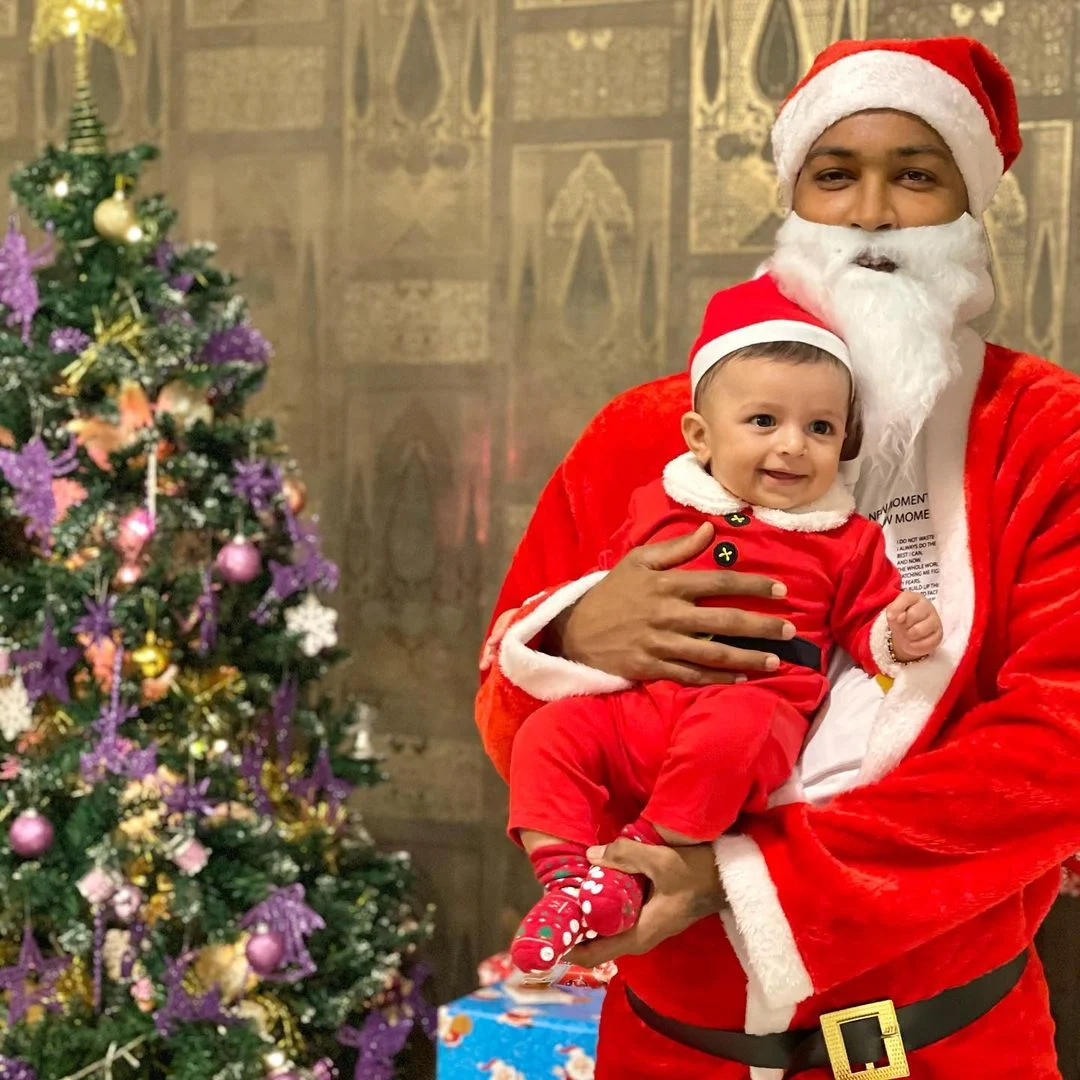 In Pics: Hardik Pandya turns Santa for baby boy Agastya’s first Christmas
