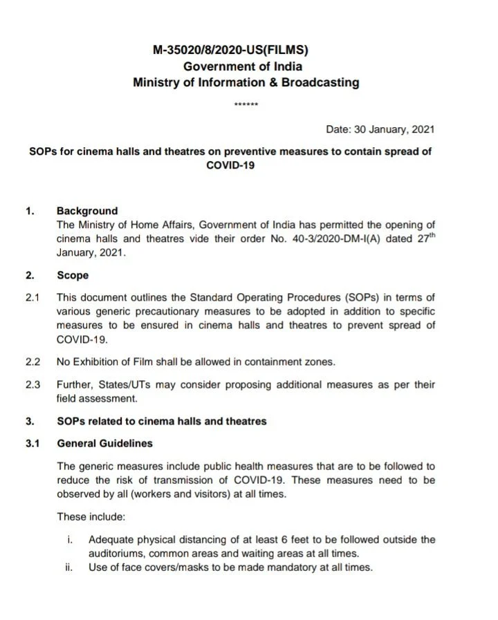 Full occupancy to be allowed in cinemas from February 1, new SOPs issued: All you need to know