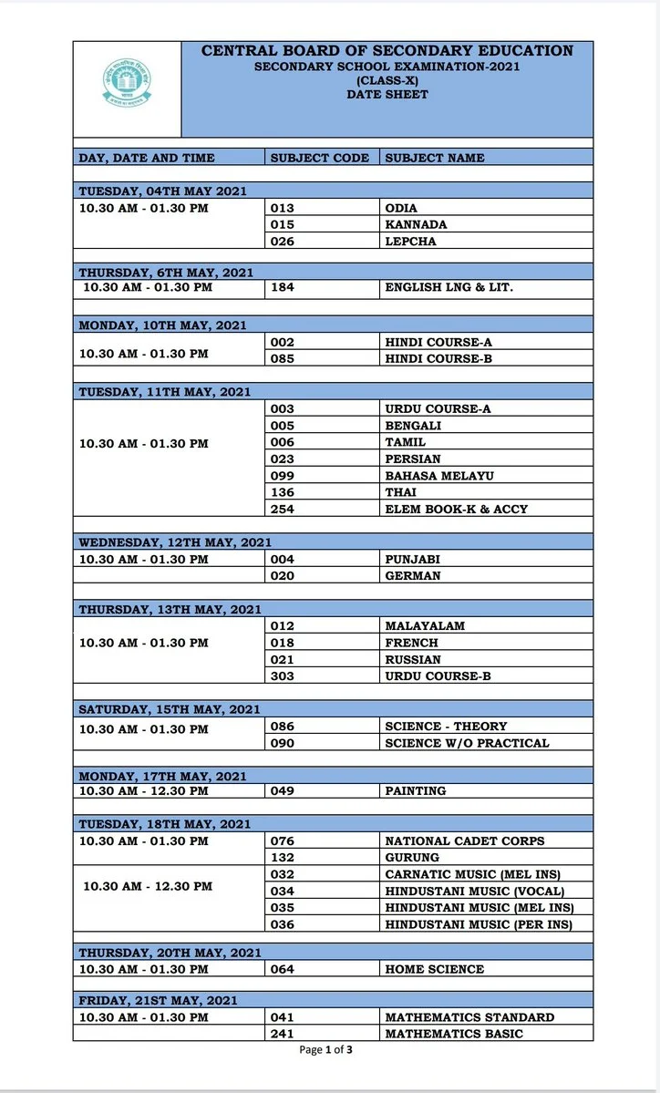 Exams 2021: Click here for timetable for Class 10, Class 12 board exams of CBSE, ICSE, state boards