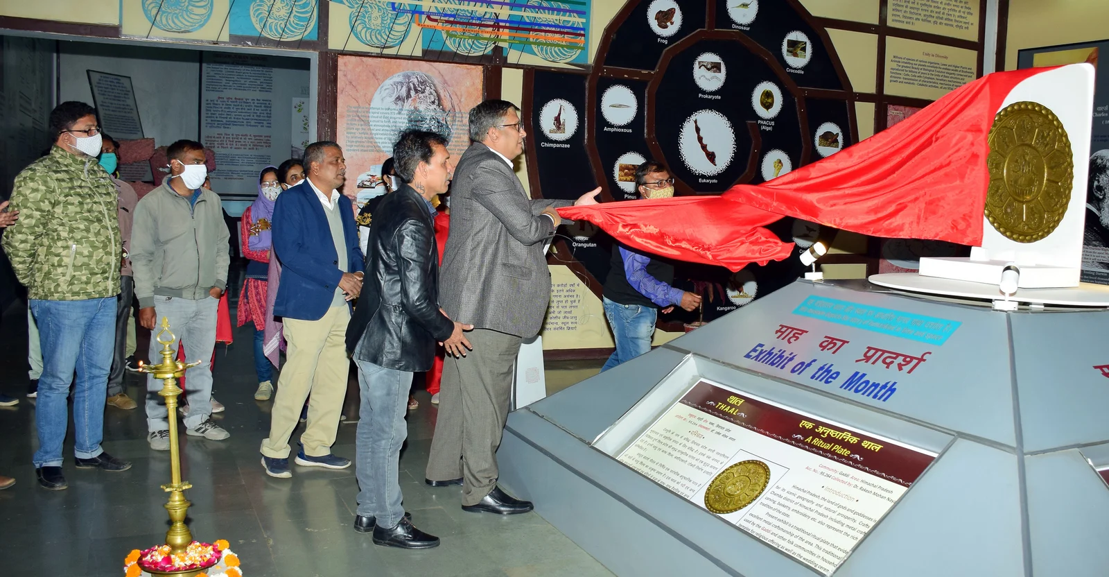 Indira Gandhi Rashtriya Manav Sangrahalaya director PK Mishra inaugurating the exhibit on Tuesday