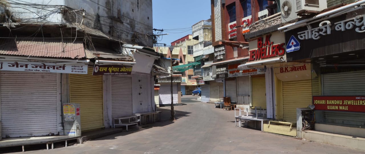 A view of Bhopal during bandh on Saturday