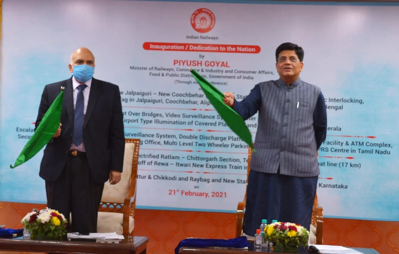 Madhya Pradesh: Running of the electric locos of Ratlam rail division flagged-off by Union rail minister Peeyush Goyal
