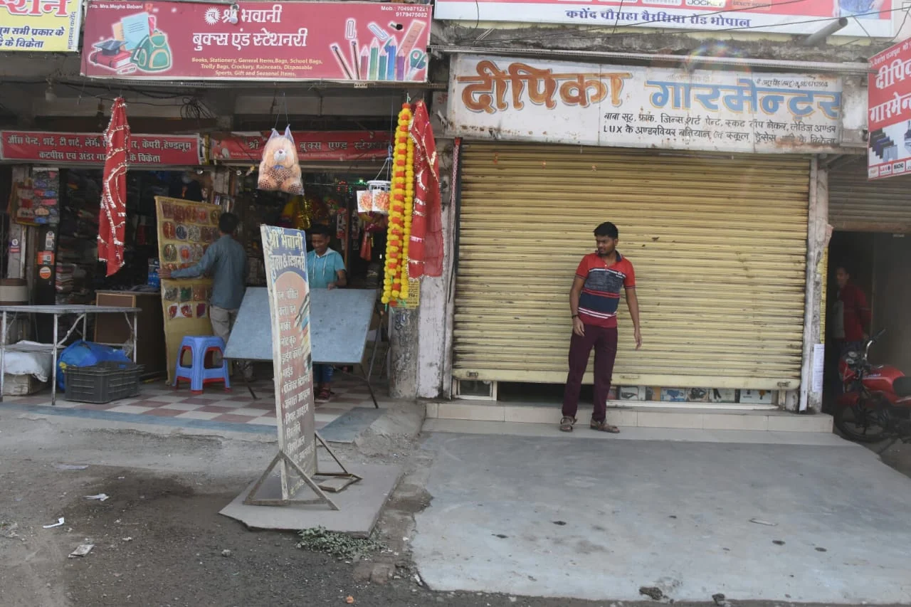 A view of Bhopal during bandh on Saturday