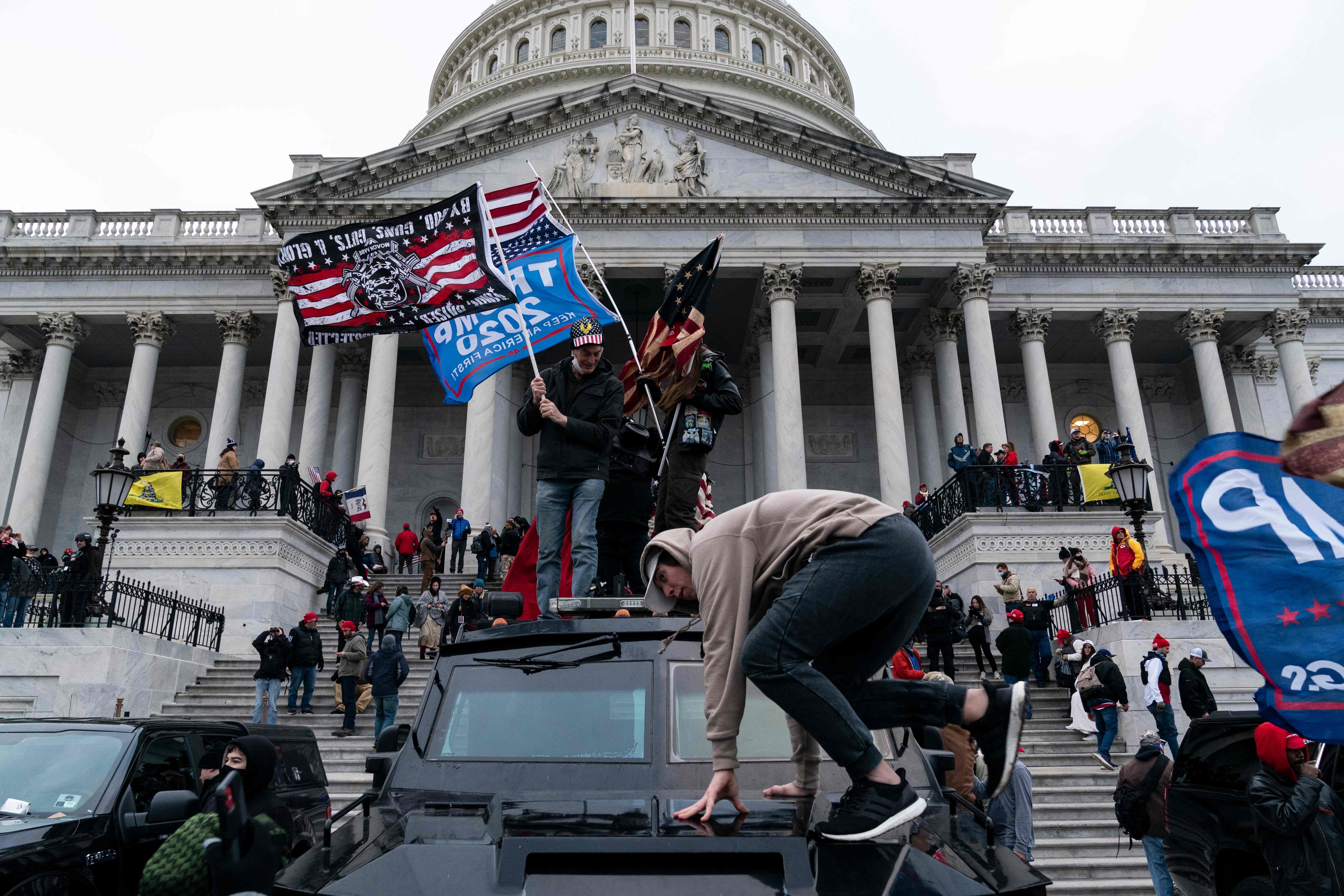 Supporters of US President Donald Trump protest outside the US Capitol in Washington, DC. (file photo)