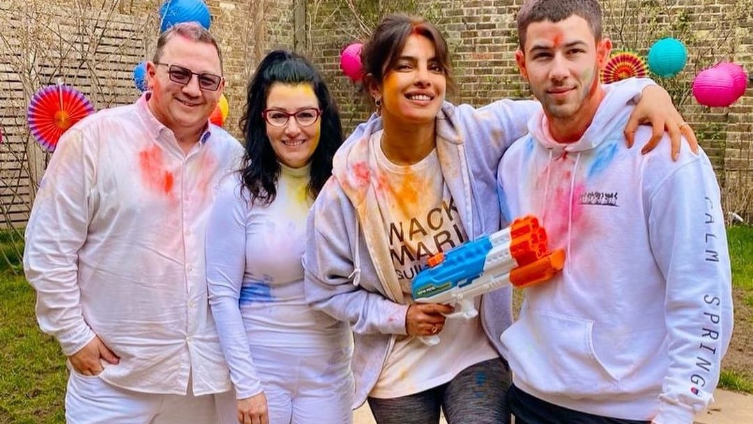 In Pics: Priyanka Chopra celebrates Holi 2021 with Nick Jonas and his parents in London