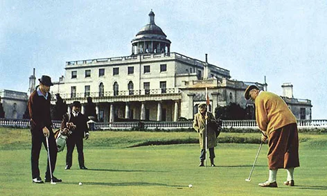 The golfing scenes in Goldfinger, the James Bond film, purportedly at Royal St Mark’s (a transparent
pseudonym for Royal St George’s), were actually filmed at the Stoke Park Club in 1964.
