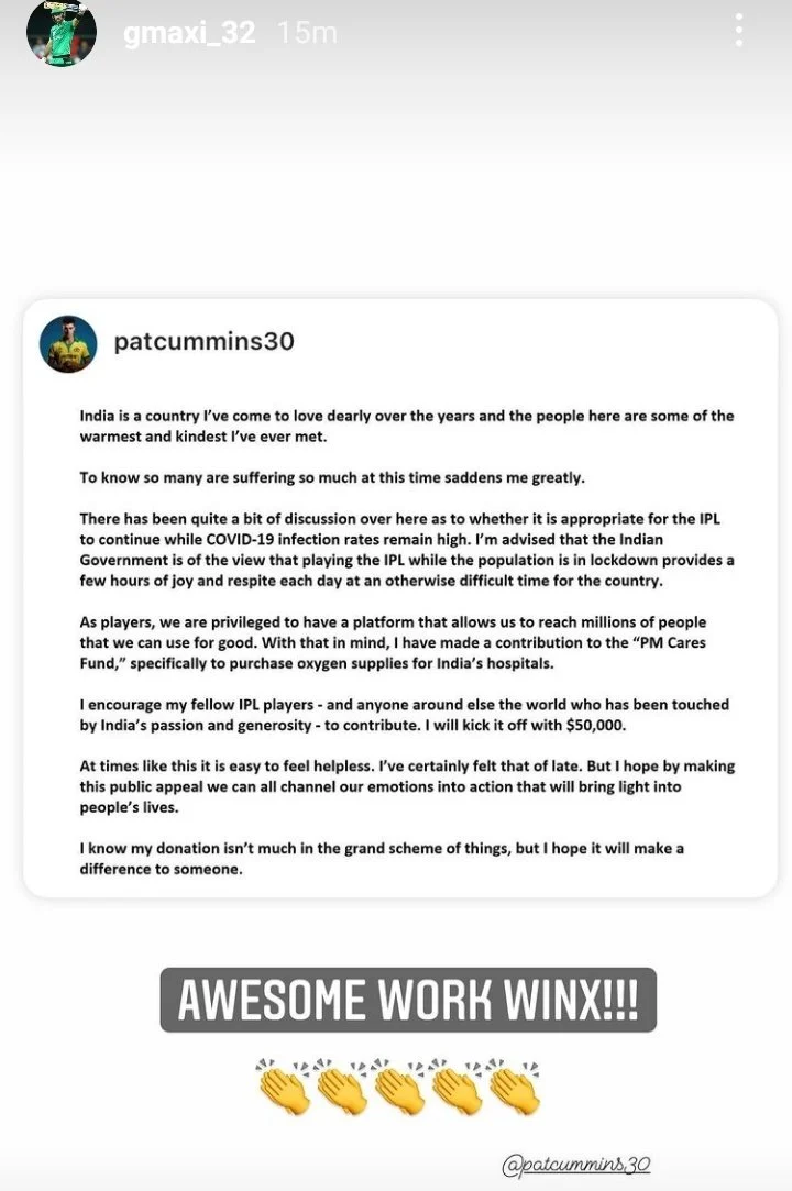 Twitter reacts to Pat Cummins’ generous donation towards India’s oxygen supplies