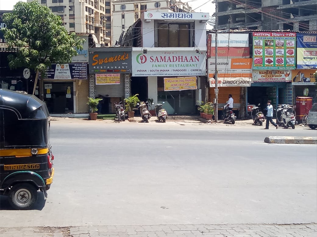 An empty Gokuldham Market seen on the otherwise busy Film City Road in Malad due to lockdown in Mumbai on 23 April 2021.