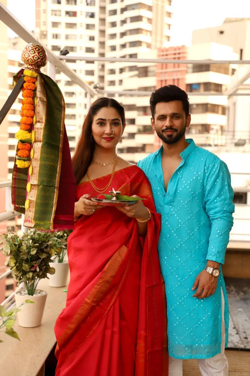 In Pics: Rahul Vaidya, Disha Parmar celebrate Gudi Padwa 2021