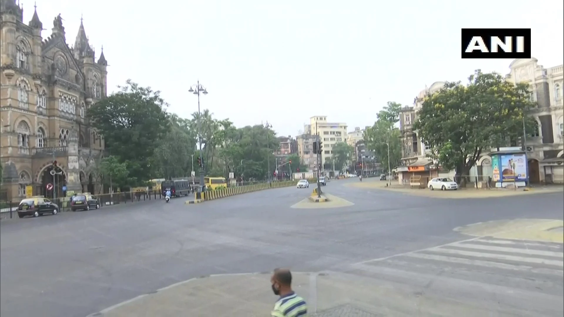A view of streets wears a deserted look as weekend lockdown has been imposed by the state government in the city to contain the COVID19 pandemic, near CST station in Mumbai on Sunday.