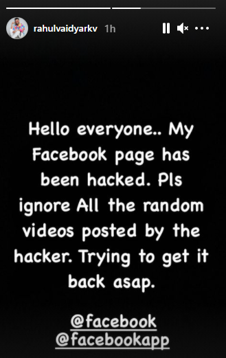 Rahul Vaidya's Facebook hacked; singer asks fans to ignore random videos