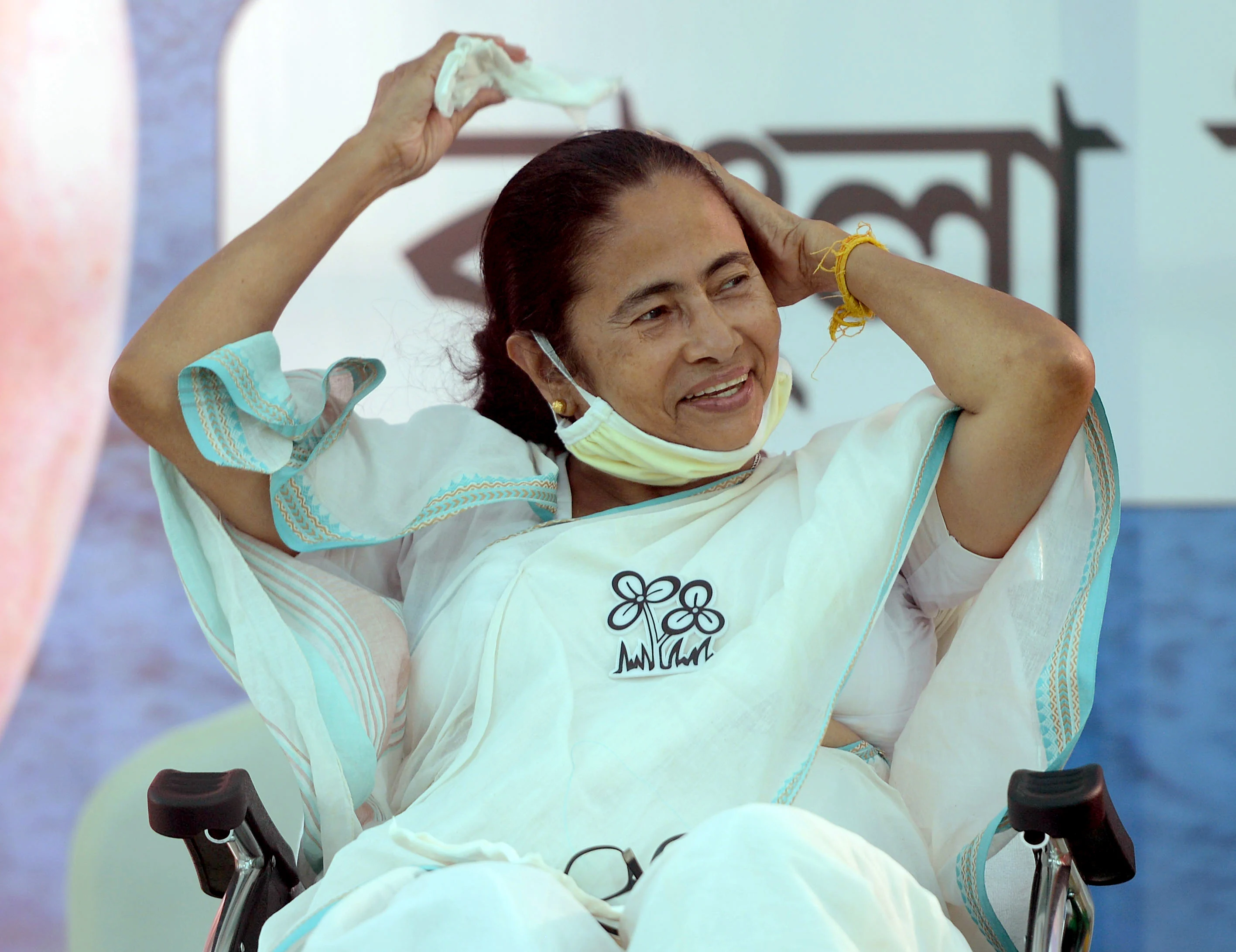 West Bengal CM Mamata Banerjee on the day of West Bengal elections 2021 result, in Kolkata on Sunday.