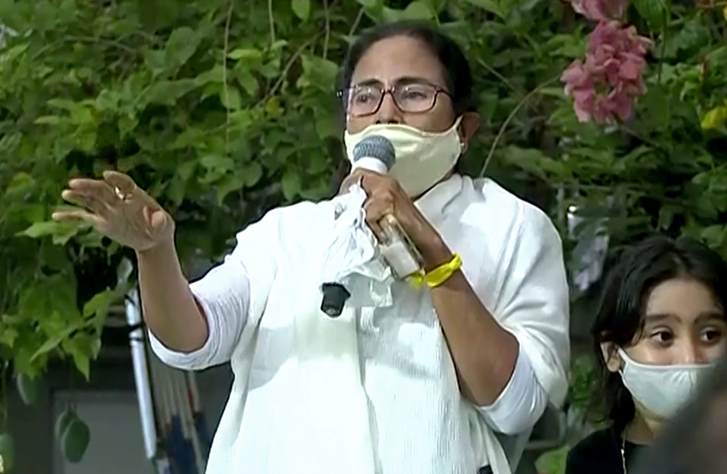 West Bengal CM Mamata Banerjee speaks on media after TMC confirmed its victory in West Bengal elections 2021, in Kolkata on Sunday.