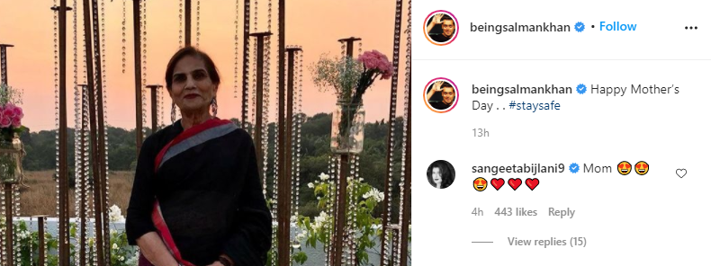 Sangeeta Bijlani writes 'Mom' on ex-boyfriend Salman Khan's Mother's Day post