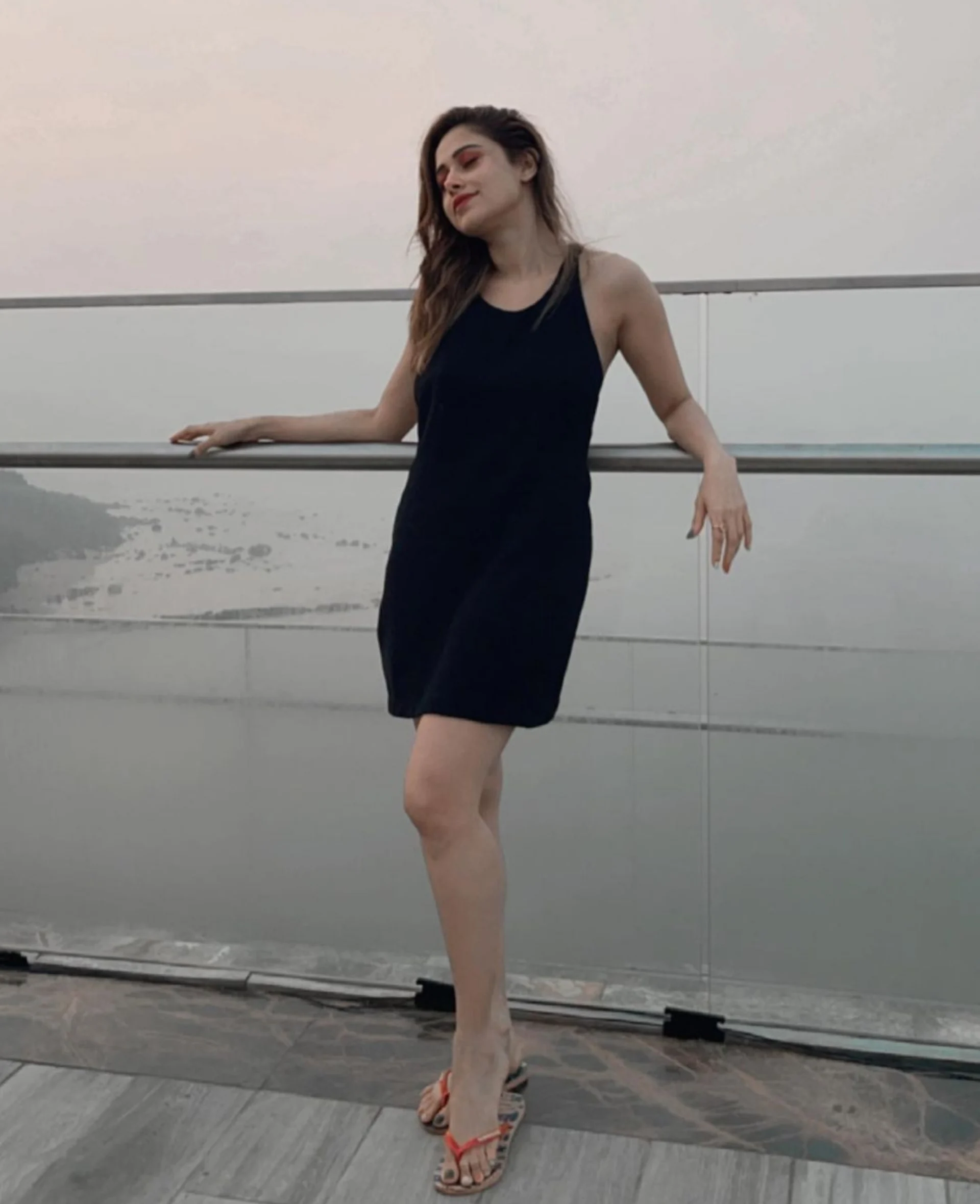 Nushrat Bharucha in a little black dress
