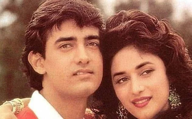 Madhuri Dixit and Aamir Khan in Dil