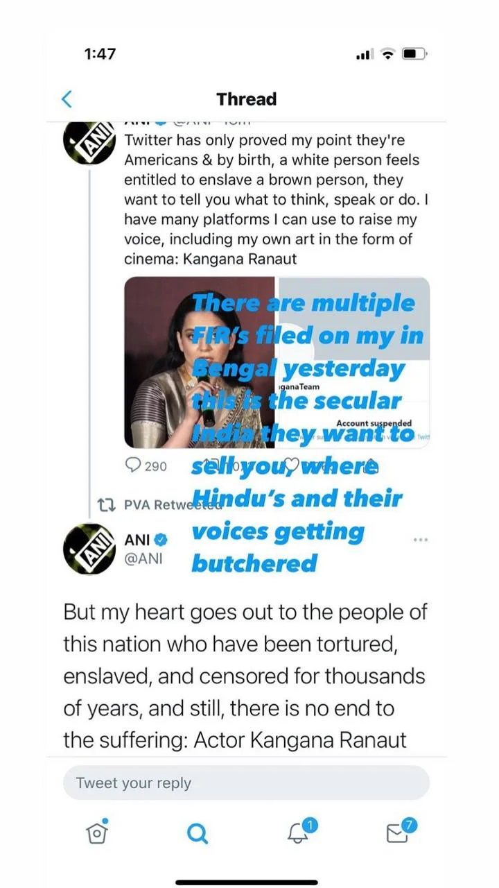 'They feel entitled to enslave a brown person...': Kangana Ranaut on Twitter suspending her account