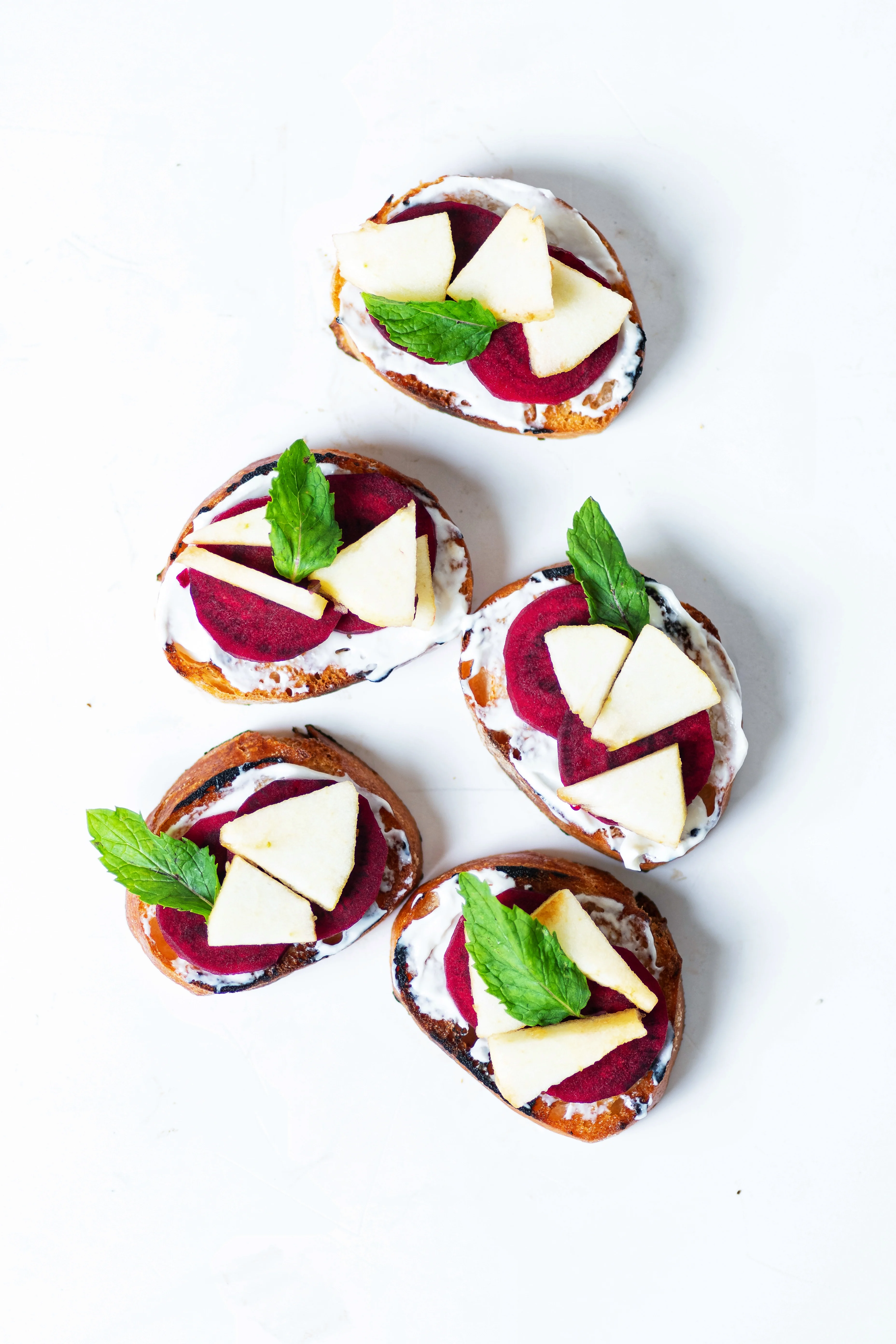 Sourdough Baguette with goats cheese, beetroot and apples by Aditi Handa