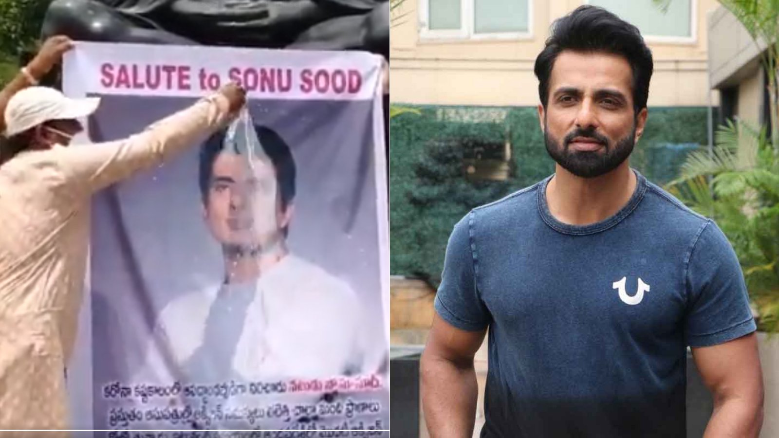 'Save it for the needy': Sonu Sood reacts to fans pouring milk on his photo in Andhra Pradesh - Vimarsana News
