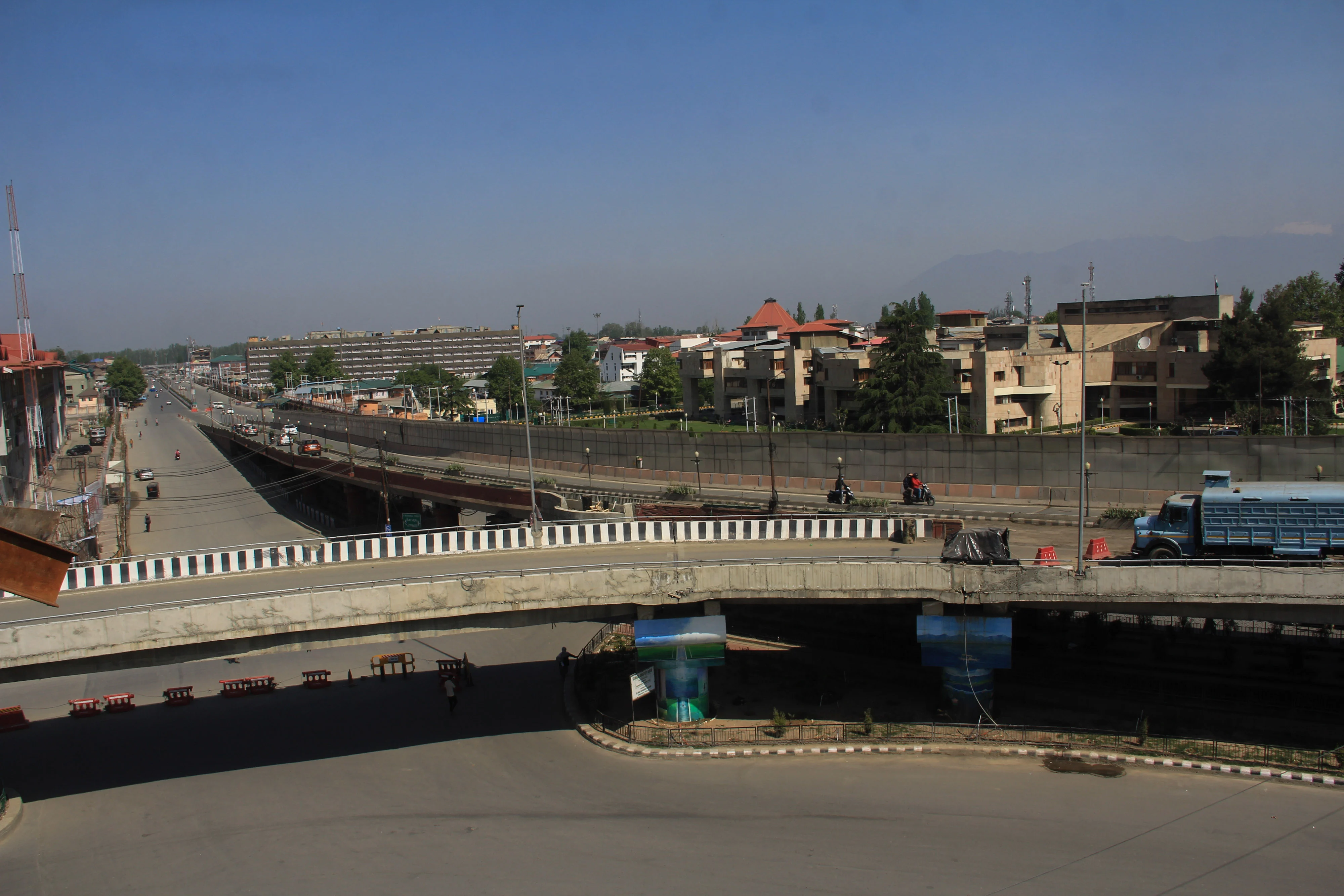 Roads across the valley continued to wear a deserted look as public transport remained off the roads and markets were shut.