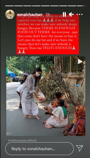 Sonal's Instagram story