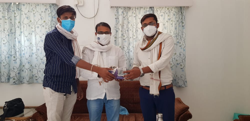 Vijay Choudhary, Vishnu Patel with MLA Sachin Birla