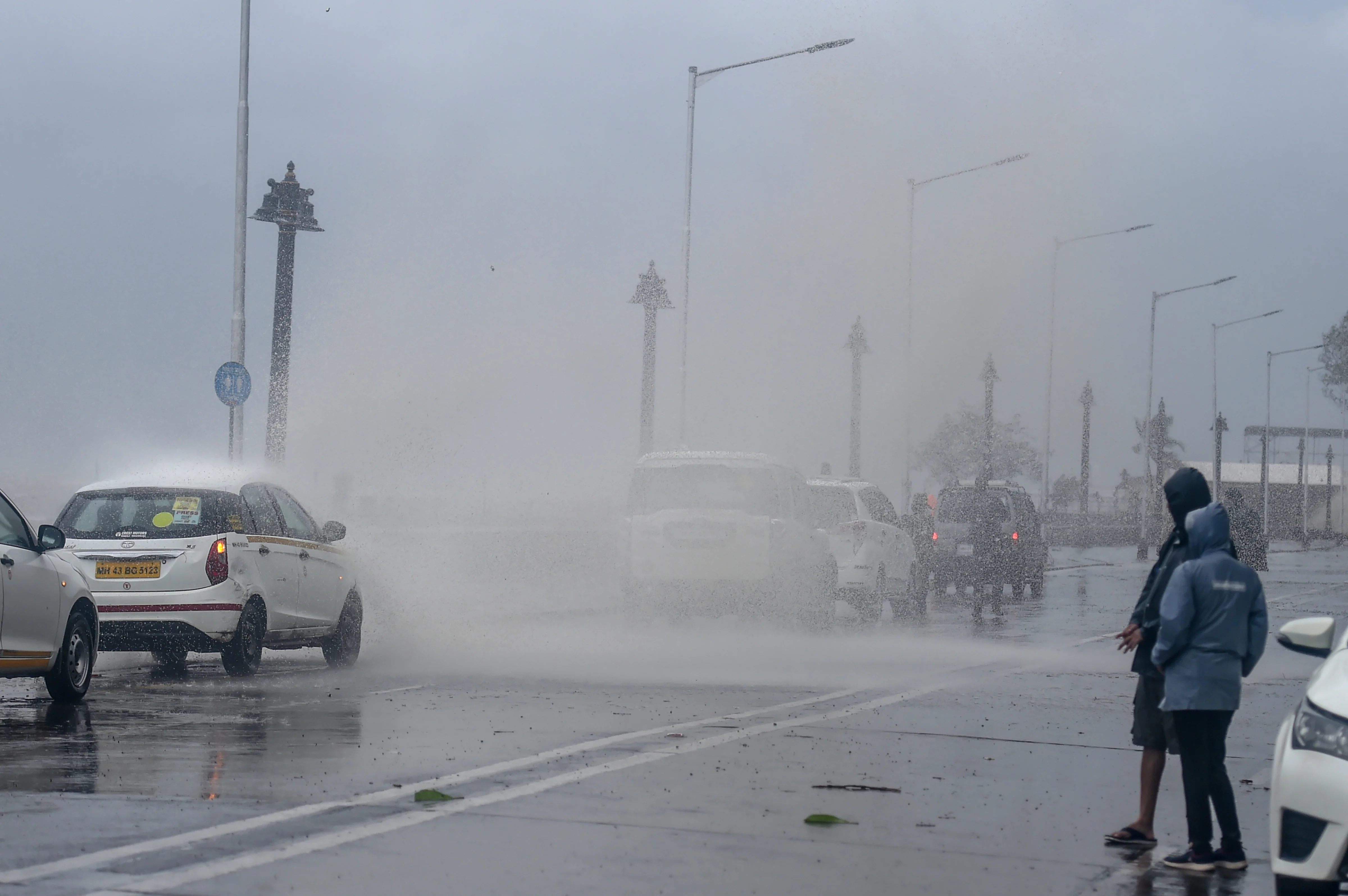 Heavy rains and gusts at the Gateway of India, due to Cyclone Tauktae, in Mumbai, Monday, May 17, 2021.