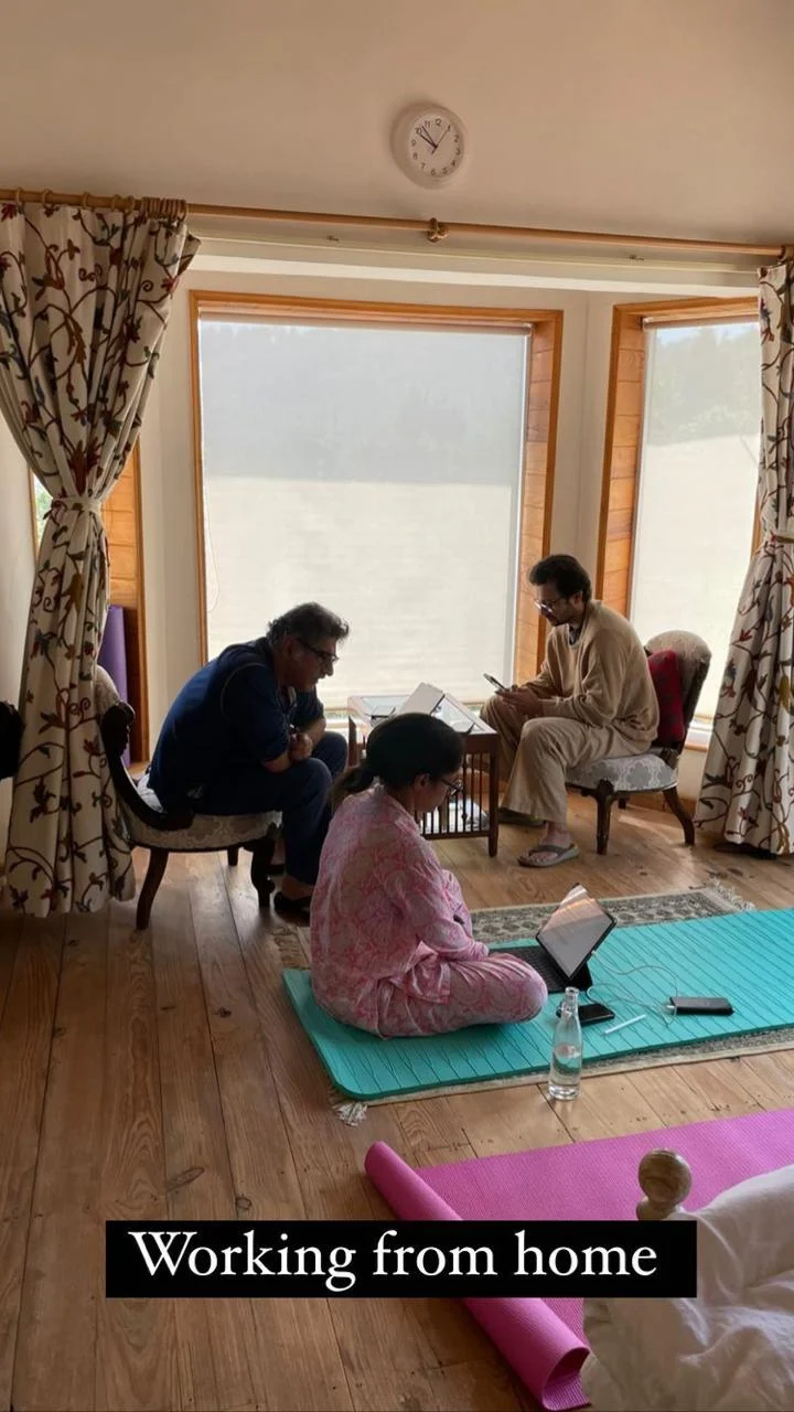 Neena Gupta gives glimpse of 'work from home' scene - can you spot Masaba's rumoured beau Satyadeep Misra?