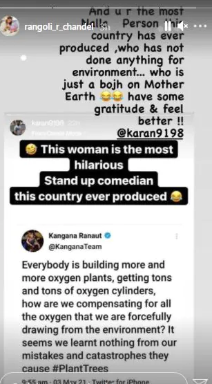 'Bojh on Mother Earth': Rangoli Chandel hits back at Karan Patel for mocking Kangana Ranaut