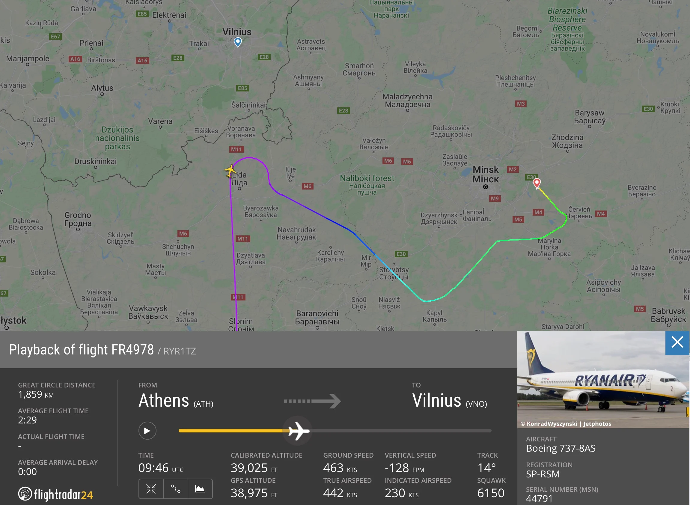 Image tweeted by @flightradar24