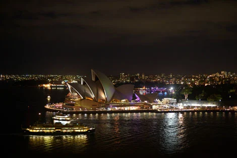 Sydney Opera House illuminated before Earth Hour.