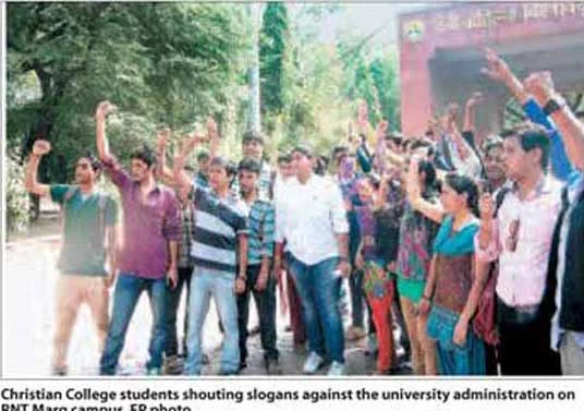 Christian College students protest against exam denial