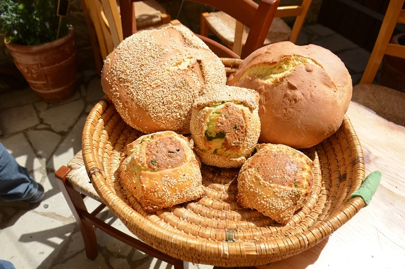 Baked traditional bread and cheese pastry
