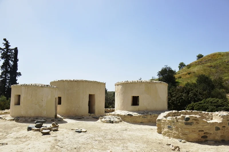 Reconstructed homes of Choirokoitia neolithic site