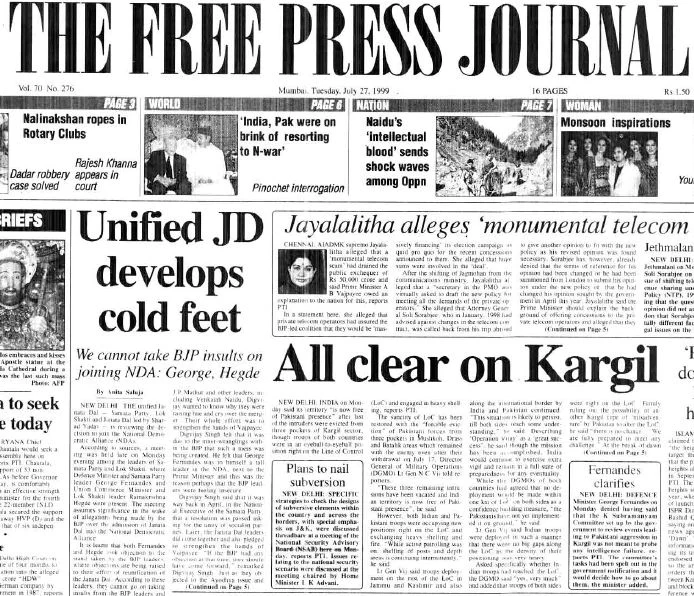 On This Day in History! July 26, 1999 – India and Pakistan’s Kargil war comes to an end; operation Vijay becomes successful