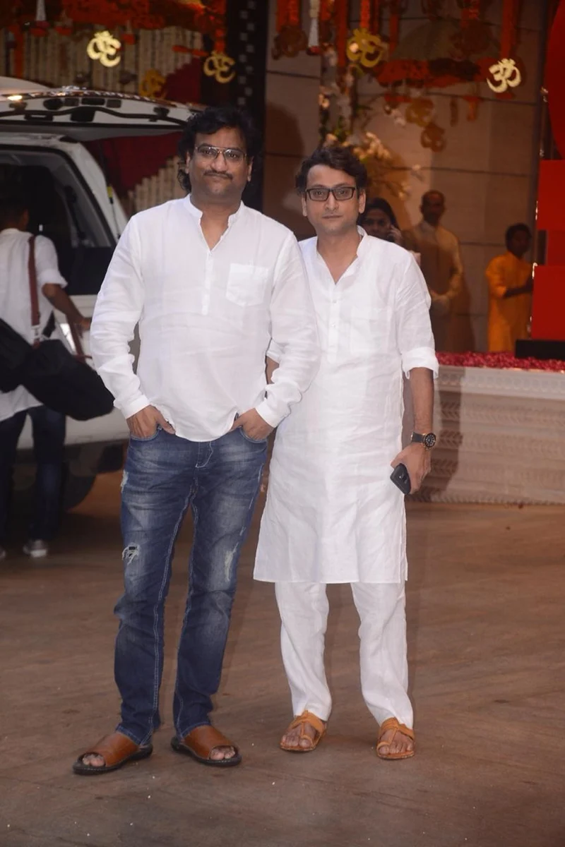 Musician duo Ajay-Atul at Mukesh Ambani’s house.Photo By: Viral Bhayani