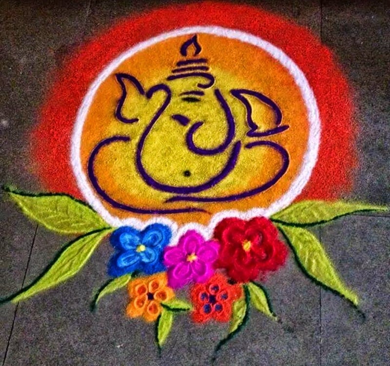 Ganesh Chaturthi 2018 10 quick and easy Ganpati rangoli designs
