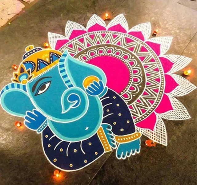 Image result for ganesh rangoli