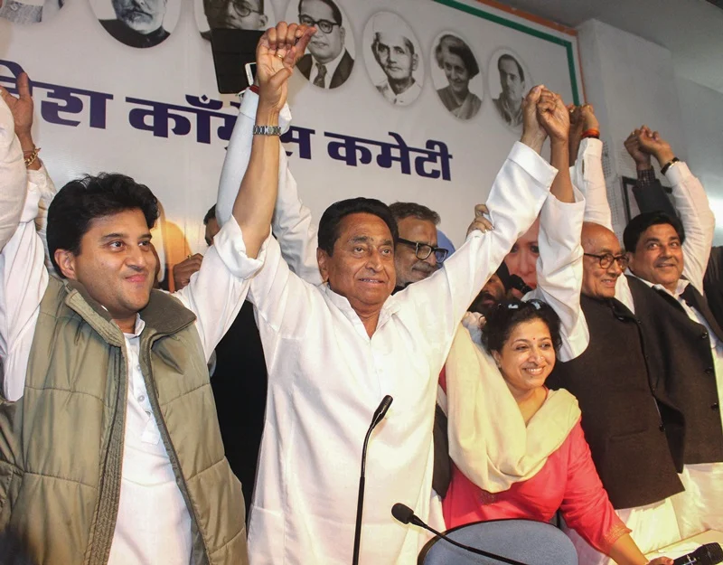 Kamal Nath, Jyotiraditya Scindia and Digvijaya Singh